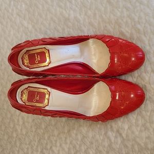 SALVAGE Christian Dior Serpent red & gold stilettos
